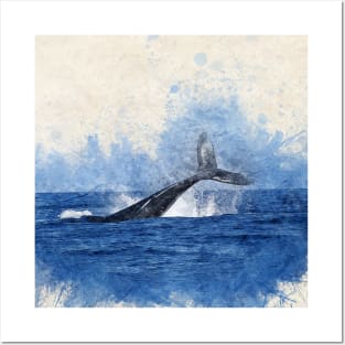 Whale Painting Posters and Art